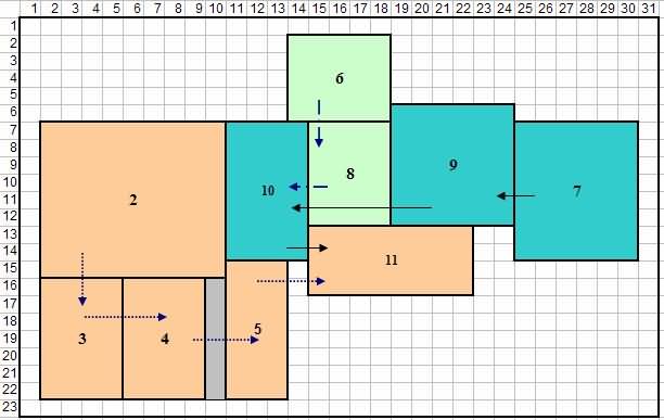 家具公司的當(dāng)前布局以及案例研究建模中使用的每個(gè)部門(mén)的尺寸 家具公司的當(dāng)前布局以及案例研究建模中使用的每個(gè)部門(mén)的尺寸