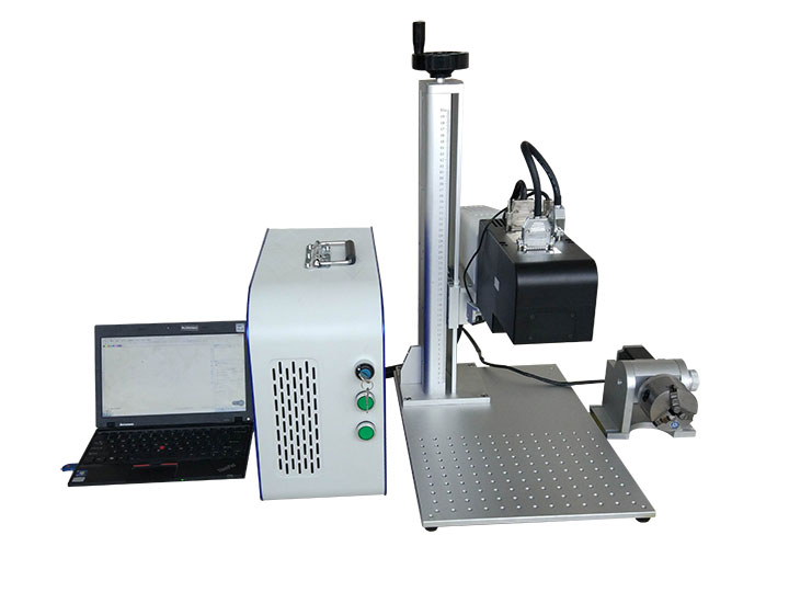 動態聚焦 3D 帶旋轉附件的光纖激光雕刻機