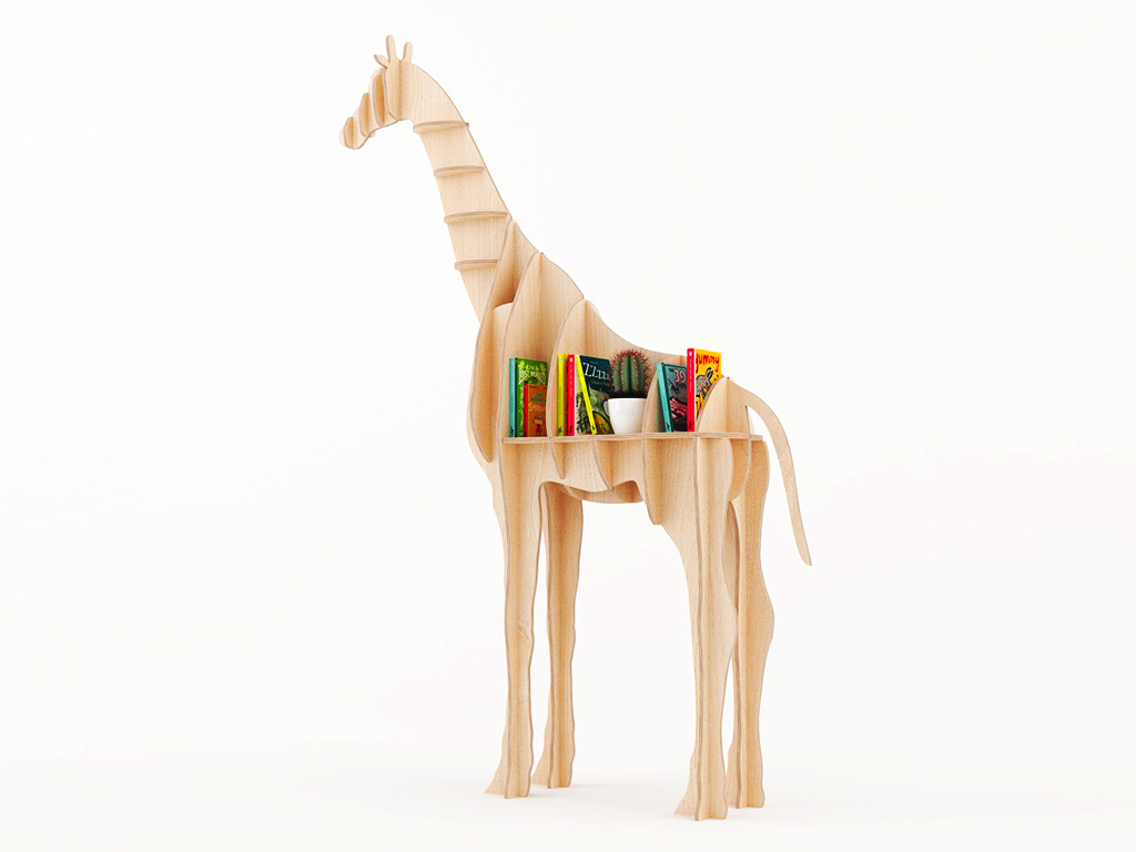 長(zhǎng)頸鹿書柜項(xiàng)目的嵌套數(shù)控雕刻機(jī)