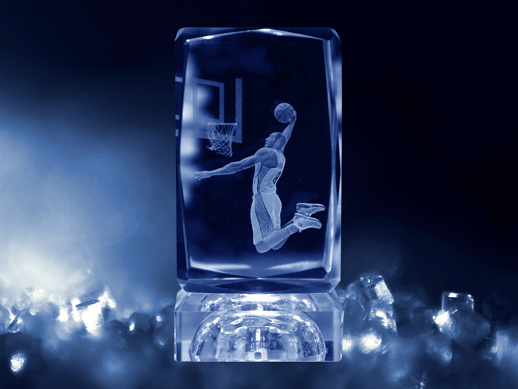 3D 照片激光雕刻水晶紀念品